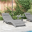 vidaXL Solid Acacia Wood Standard Foldable Sun Lounger in Gray