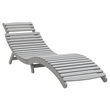 vidaXL Solid Acacia Wood Standard Foldable Sun Lounger in Gray