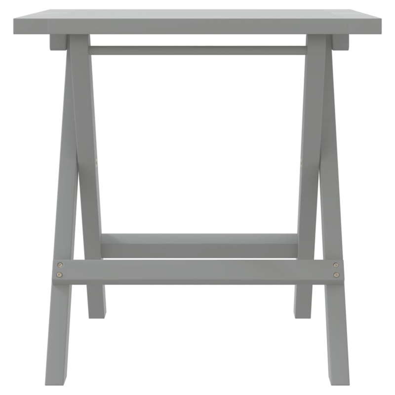 vidaXL Solid Acacia Wood Standard Foldable Sun Lounger in Gray