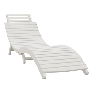vidaXL Solid Acacia Wood 72.4 x 21.7 x 25.2 in Sun Lounger in White