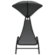 vidaXL Textilene Fabric and Steel Sun Lounger with Canopy in Dark Gray