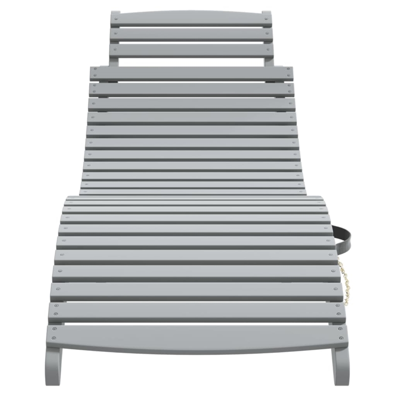 vidaXL Solid Acacia Wood Standard Foldable Sun Lounger in Gray