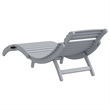 vidaXL Solid Acacia Wood Standard Foldable Sun Lounger in Gray