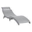 vidaXL Solid Acacia Wood Standard Foldable Sun Lounger in Gray