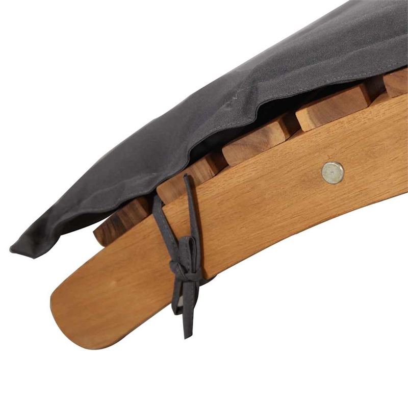 vidaXL Solid Acacia Wood Medium Foldable Sun Lounger in Dark Gray