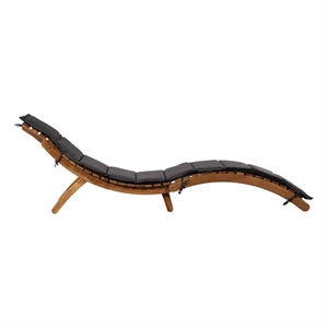 vidaXL Solid Acacia Wood Medium Foldable Sun Lounger in Dark Gray