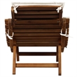 vidaXL Solid Acacia Wood and Polyester Standard Sun Lounger in Cream