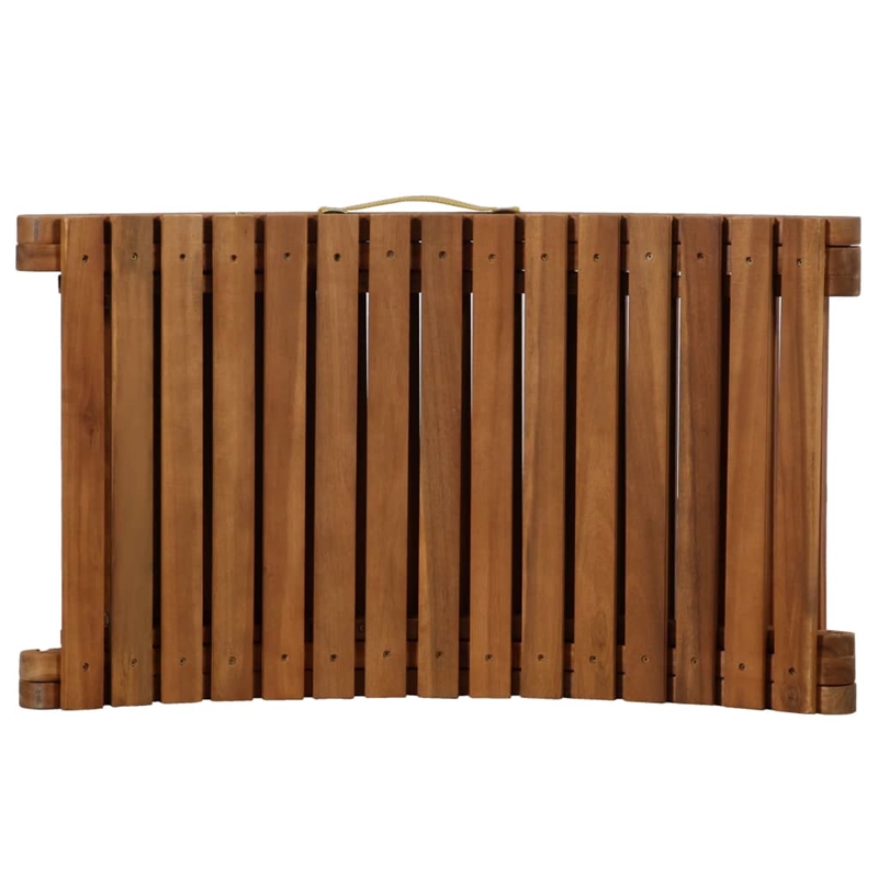 vidaXL Solid Acacia Wood and Polyester Standard Sun Lounger in Cream