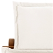 vidaXL Solid Acacia Wood and Polyester Standard Sun Lounger in Cream