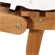 vidaXL Solid Acacia Wood and Polyester Standard Sun Lounger in Cream