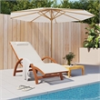 vidaXL Textilene and Solid Poplar Wood Standard Sun Lounger in White