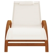 vidaXL Textilene and Solid Poplar Wood Standard Sun Lounger in White