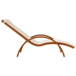 vidaXL Textilene and Solid Poplar Wood Standard Sun Lounger in White