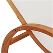 vidaXL Textilene and Solid Poplar Wood Standard Sun Lounger in White