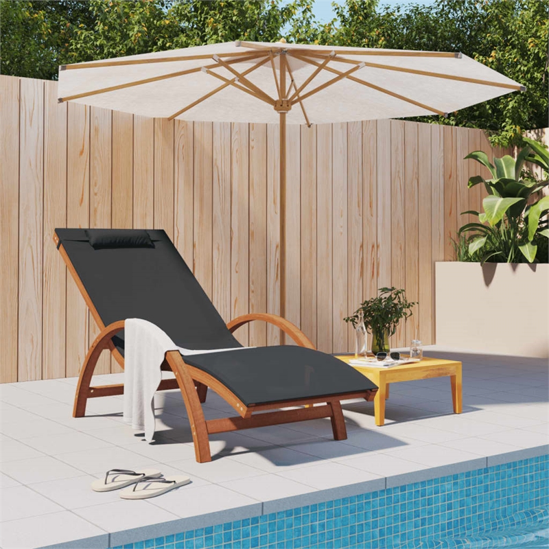 vidaXL Textilene Standard Foldable Sun Lounger in Gray
