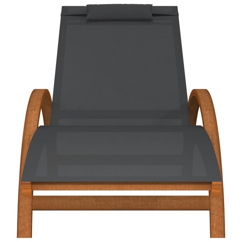 vidaXL Textilene Standard Foldable Sun Lounger in Gray