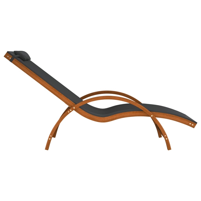 vidaXL Textilene Standard Foldable Sun Lounger in Gray