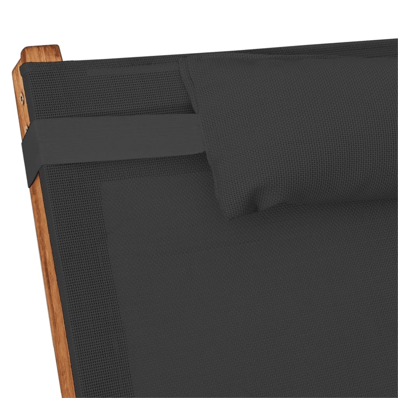 vidaXL Textilene Standard Foldable Sun Lounger in Gray