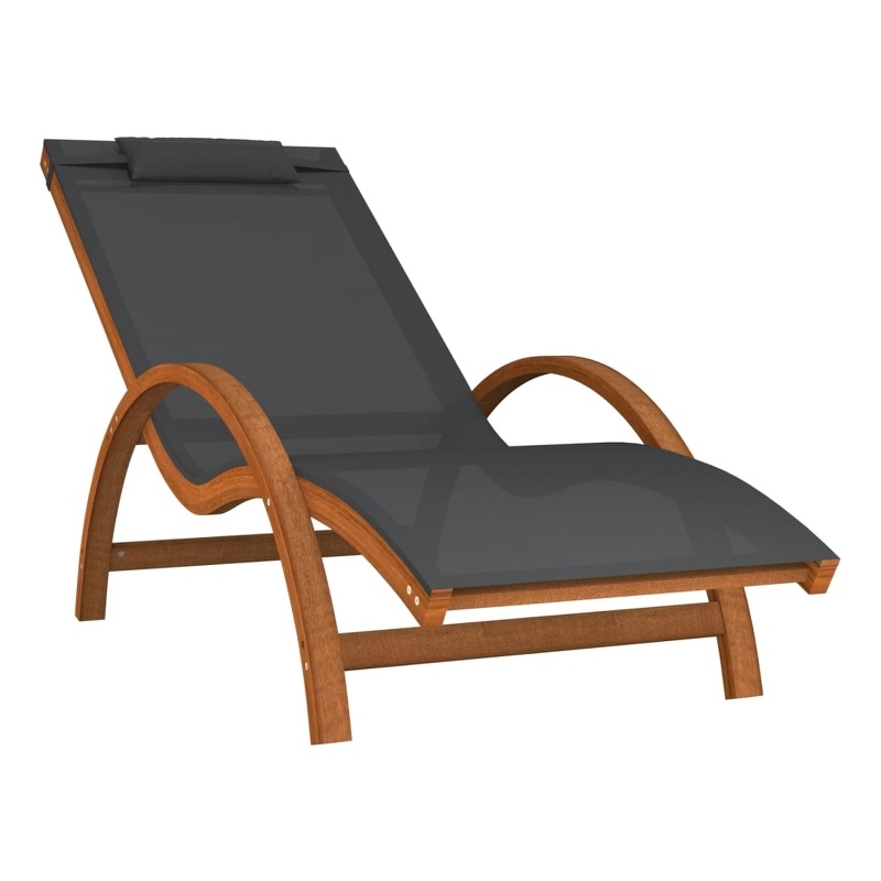 vidaXL Textilene Standard Foldable Sun Lounger in Gray