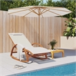 vidaXL Textilene and Solid Poplar Wood Rocking Chair in White