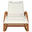 vidaXL Textilene and Solid Poplar Wood Rocking Chair in White