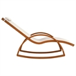 vidaXL Textilene and Solid Poplar Wood Rocking Chair in White