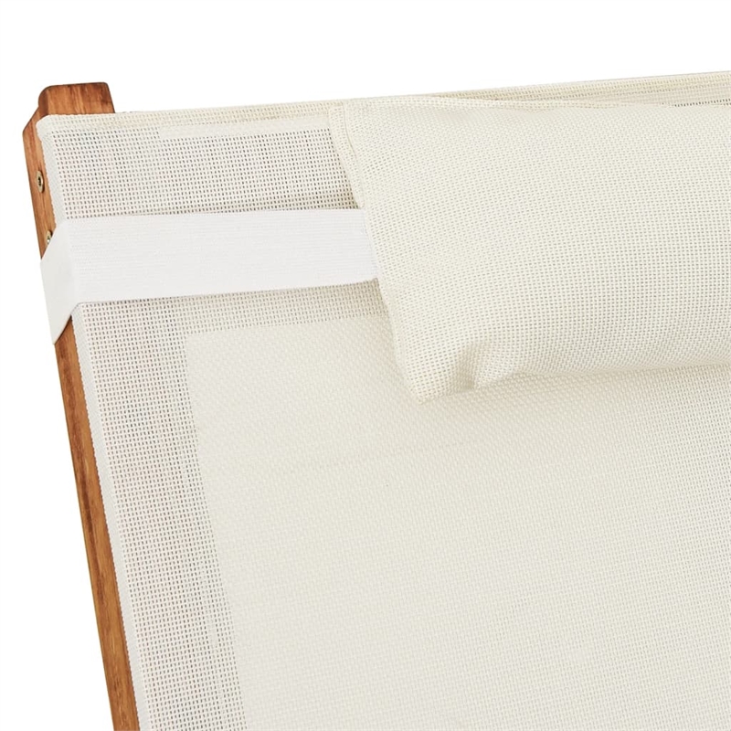 vidaXL Textilene and Solid Poplar Wood Rocking Chair in White