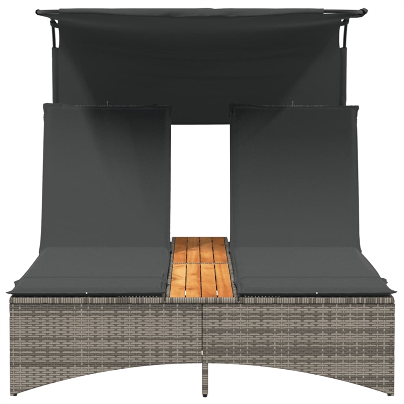 vidaXL Patio Double Sun Lounger in Gray