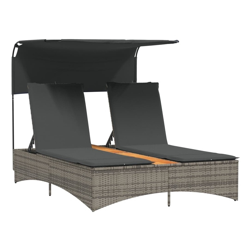 vidaXL Patio Double Sun Lounger in Gray
