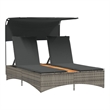 vidaXL Patio Double Sun Lounger in Gray