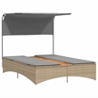 vidaXL Patio Double Sun Lounger in Mix Beige