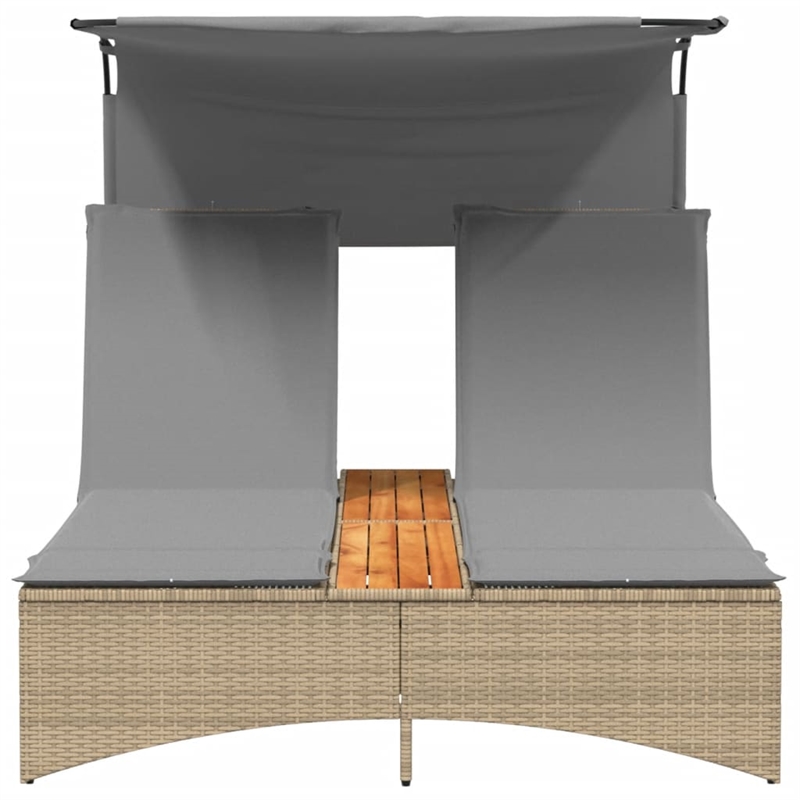 vidaXL Patio Double Sun Lounger in Mix Beige