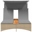 vidaXL Patio Double Sun Lounger in Mix Beige