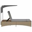 vidaXL Patio Double Sun Lounger in Mix Beige
