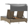vidaXL Patio Double Sun Lounger in Mix Beige