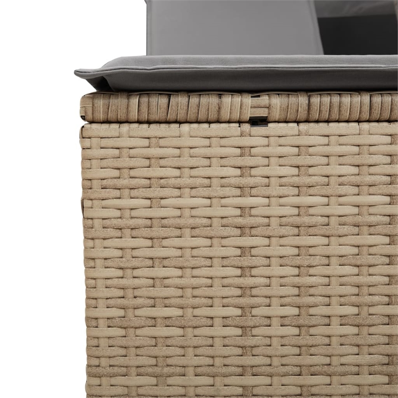 vidaXL Patio Double Sun Lounger in Mix Beige