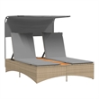 vidaXL Patio Double Sun Lounger in Mix Beige