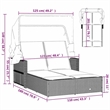 vidaXL PE Rattan Double-Sized Sun Lounger in Black