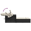vidaXL PE Rattan Double-Sized Sun Lounger in Black