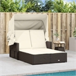 vidaXL Double Sun Lounger in Brown