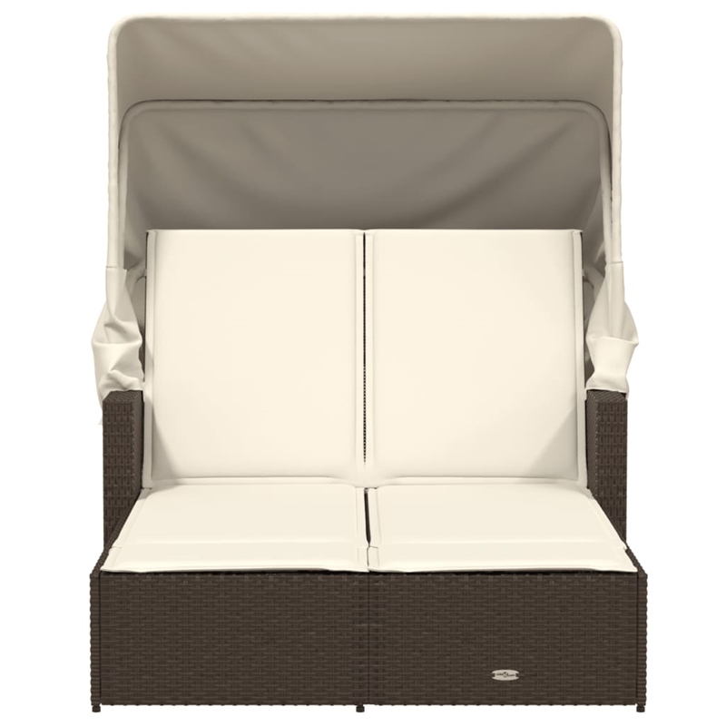 vidaXL Double Sun Lounger in Brown