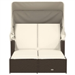 vidaXL Double Sun Lounger in Brown
