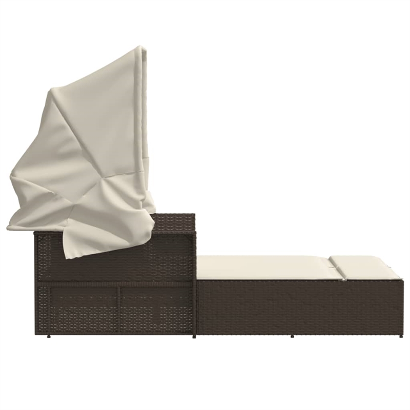 vidaXL Double Sun Lounger in Brown