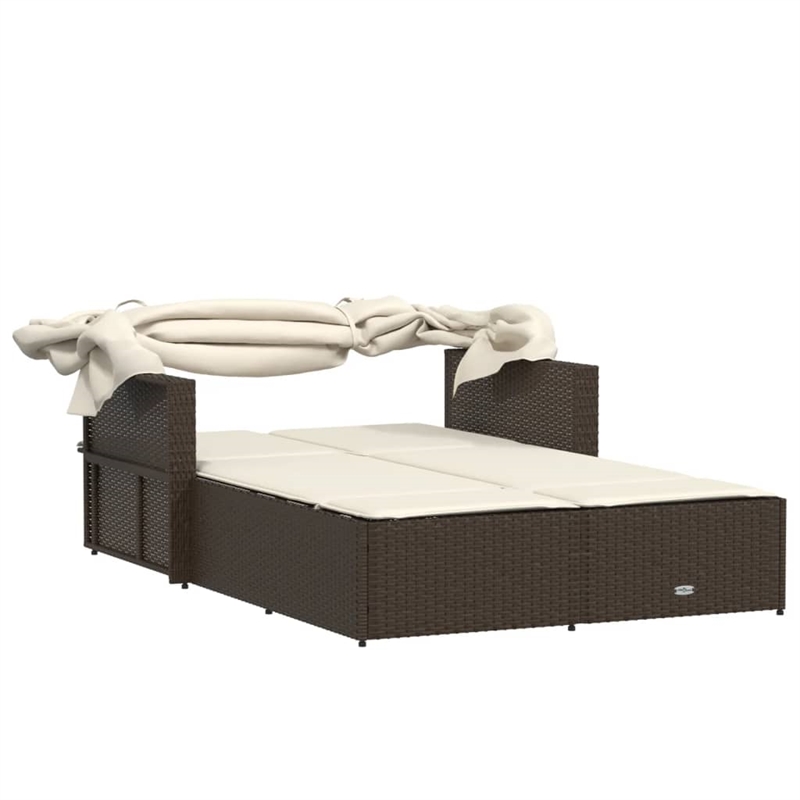 vidaXL Double Sun Lounger in Brown