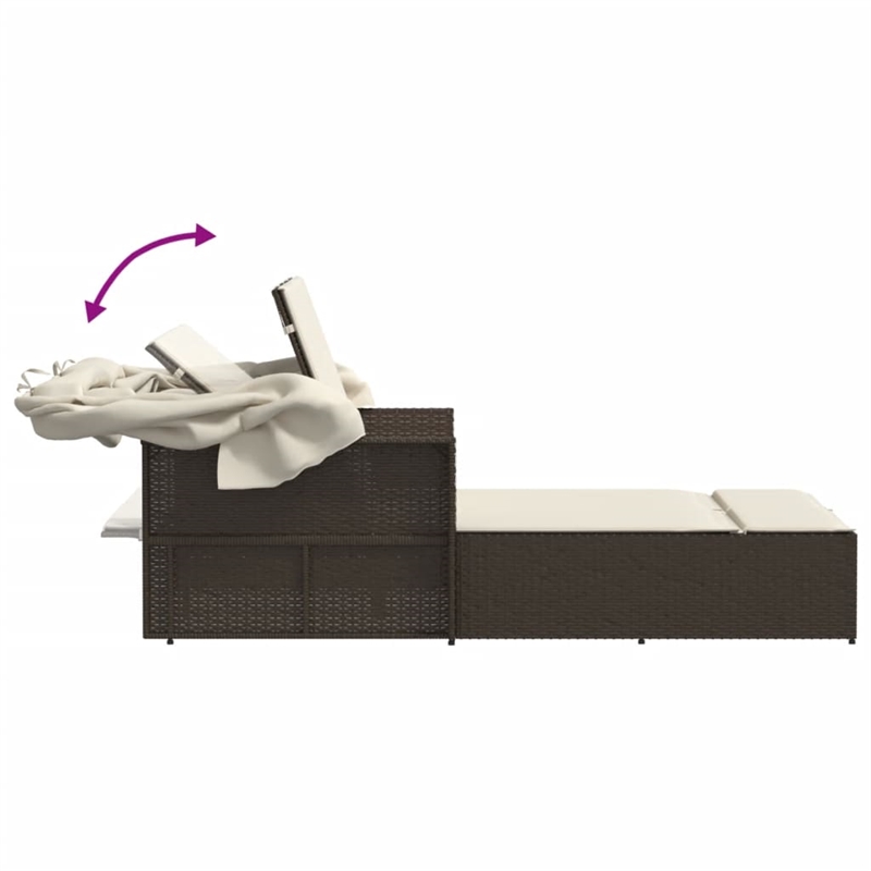 vidaXL Double Sun Lounger in Brown