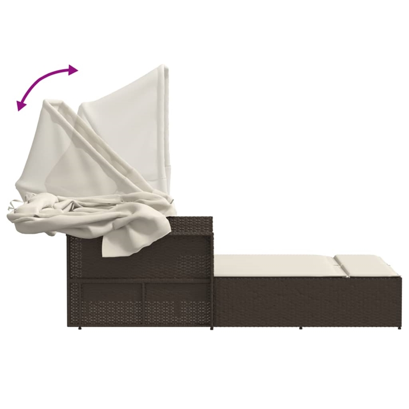 vidaXL Double Sun Lounger in Brown
