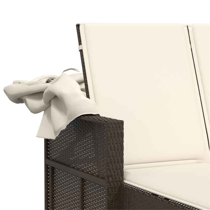 vidaXL Double Sun Lounger in Brown