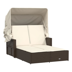 vidaXL Double Sun Lounger in Brown