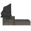 vidaXL PE Rattan Double Sun Lounger with Adjustable Armrests in Gray