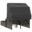 vidaXL PE Rattan Double Sun Lounger with Adjustable Armrests in Gray